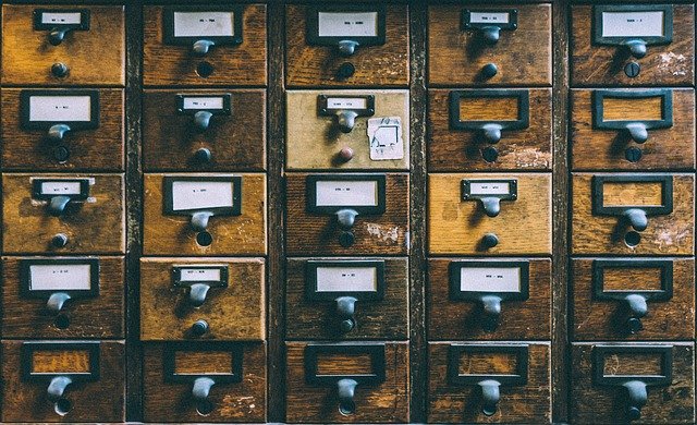 Old wooden filing cabinets