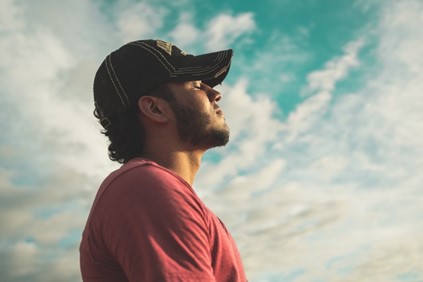 A man meditating