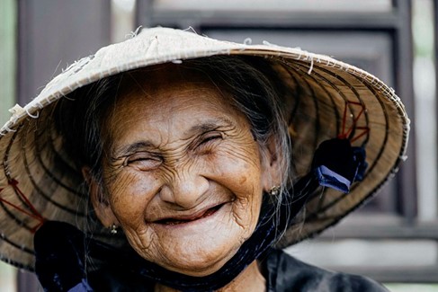 A happy old woman