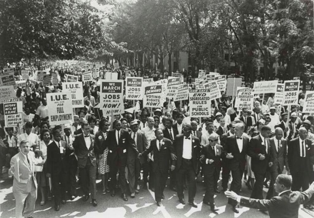 MLK leading a civil rights march