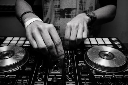 A DJ at work