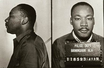 Martin Luther King, Jr.'s intake photo at the Birmingham jail