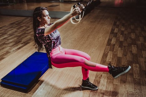 a woman doing a weird exercise