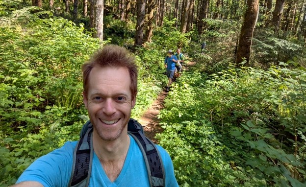 The author on a hike with friends
